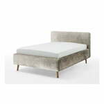 Bež tapecirani bračni krevet s prostorom za odlaganje s podnicom 140x200 cm Mattis - Meise Möbel