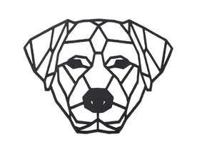 AtmoWood Drvena geometrijska slika - Labrador retriver 65 cm Barva:: Černá