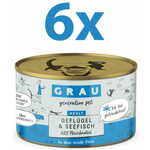 Grau GP Adult konzervirana hrana za mačke, perad &amp; morska ribu, 6 x 200 g