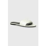Natikače Calvin Klein Jeans Flat Sandal Slide Mg Met YW0YW01348 Bright White YBR