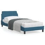 vidaXL Okvir kreveta s uzglavljem plavi 90 x 200 cm baršunasti