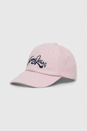Pamučna kapa sa šiltom Tommy Jeans boja: ružičasta