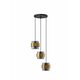 NOVA LUCE 9236372 | Sianna Nova Luce visilice svjetiljka s mogućnošću skraćivanja kabla 3x E27 crno, mesing, dim