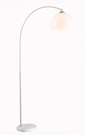GLOBO 58227 | Newcastle Globo podna svjetiljka 141cm sa prekidačem na kablu s podešavanjem visine 1x E27 poniklano mat