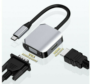 Asonic USB Tip C na VGA/HDMI adapter; Brand: Asonic; Model: ; PartNo: N-UC201; aso-nuc201 Model Asonic N-UC590 adapter Sučelje USB 3.2 Tip C Gen 2 Priključci 1x VGA 1x HDMI Ostalo Za funkcioniranje uređaja potrebno ga je spojiti na prijenosno...