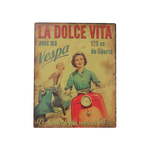 Metalni znak Antic Line La Dolce Vita, 28 x 22 cm