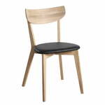 Smeđa blagovaonska stolica od hrastovog drveta drveta s crnim sjedalom Rowico Amia