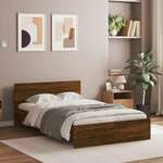 vidaXL Okvir kreveta s uzglavljem smeđa boja hrasta 120x200 cm