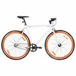 Bicikl s fiksnim zupčanikom bijelo-narančasti 700c 51 cm