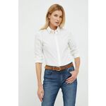 Košulja Sisley za žene, boja: bijela, regular, s klasičnim ovratnikom - bijela. Košulja iz kolekcije Sisley. Model izrađen od lagano elastične tkanine.