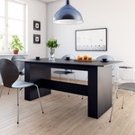 Blagovaonski stol crni 180 x 90 x 76 cm od iverice