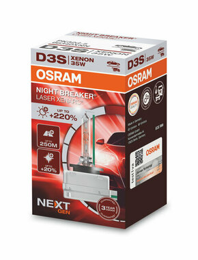 Osram Xenarc Night Breaker Laser NEXT xenon žarulje - do 220% više svjetla - do 20% bjelije (4500K)Osram Xenarc Night Breaker Laser NEXT xenon - D3S-NBL2-1