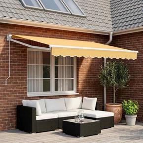 Povlačivi tende Pijesak 3 5 x 2 5 m 100% Poliester i Aluminij - Pješčana (bijeli okvir) 3 5 x 2 5 m