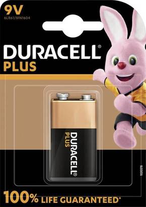 Duracell Plus-9V B1 9 V block baterija alkalno-manganov 9 V 1 St.