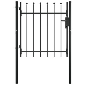 VidaXL Vrata za ogradu s ukrasnim kopljima 100 x 75 cm