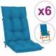 vidaXL Jastuci za vrtne stolice 6 kom plavi 120 x 50 x 7 cm