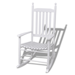 vidaXL Drvena stolica za ljuljanje Zakrivljeno bijelo sjedalo