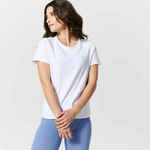 Majica kratkih rukava za fitnes Essentials ženska bijela