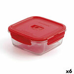 Hermetička Kutija za Ručak Luminarc Pure Box Crvena 1,22 L Staklo (6 kom.) , 3666 g