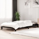 vidaXL Složivi krevet crni 90x190 cm od masivne borovine