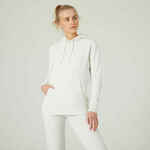 Majica s kapuljačom za fitness Essentials 500 ženska prljavo bijela