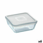 Kvadratna Kutija za Ručak s Poklopcem Pyrex Cook&amp;freeze 850 ml 14 x 14 cm Providan Staklo Silikon (6 kom.) , 3288 g