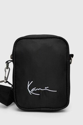 Torbica Karl Kani boja: crna - crna. Srednje veličine torbica iz kolekcije Karl Kani. na kopčanje model izrađen od tekstilnog materijala.