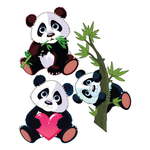 Set s 3 dječje zidne samoljepljive naljepnice Ambiance Panda