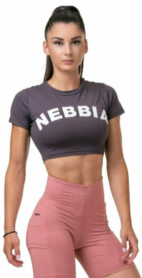 Nebbia Short Sleeve Sporty Crop Top Marron M