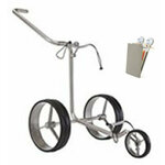 Jucad Junior Steel 3-Wheel SET Silver Ručna kolica za golf