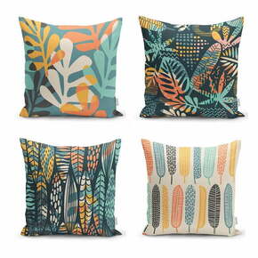 Set od 4 jastučnice Minimalist Cushion Covers Colorful Leaves