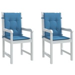 vidaXL Jastuci za stolice 2 kom prošarano plavi 100x50x4 cm od tkanine