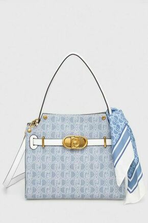 Liu Jo Ručna torbica plavi traper / zlatna / bijela
