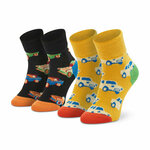 Set od 2 para dječjih visokih čarapa Happy Socks KCAR19-9300 Šarena