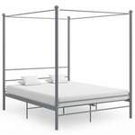 Okvir za krevet s nadstrešnicom sivi metalni 160 x 200 cm