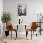 Venture Home blagovaonske stolice 2 kom Polar izgled kože smeđe-crne
