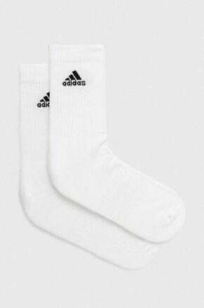 Čarape adidas 6-pack boja: bijela - bijela. Visoke čarape iz kolekcije adidas. Model izrađen od elastičnog