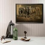 Drvena uokvirena slika, Elephant Horde XL