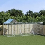 vidaXL Vanjski kavez za pse s krovom srebrni 6x2x2,5 m pocinčani čelik