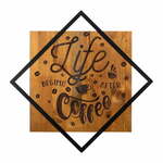 Drvena zidna dekoracija, Life Begins After Coffee