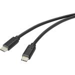 Renkforce USB kabel USB 2.0 USB-C™ utikač 1.00 m crna s antimikrobnom površinom