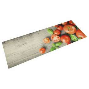 VidaXL Kuhinjski tepih perivi s uzorkom rajčica 60 x 180 cm baršunasti