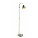 GLOBO 24857S | Archibald Globo podna svjetiljka sa prekidačem na kablu s podešavanjem visine 1x E14 krom, poniklano mat, bijelo