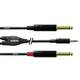 Cordial CFY1,5WPP audio adapterski kabel [1x 3,5 mm banana utikač - 2x 6,3 mm banana utikač] 1.50 m crna
