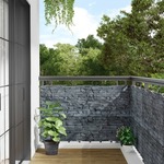 vidaXL Vrtni zaslon za privatnost sivi kamenog izgleda 400x90 cm PVC