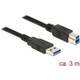 Delock USB kabel USB 3.2 gen. 1 (USB 3.0) USB-A utikač, USB-B utikač 3.00 m crna pozlaćeni kontakti