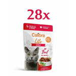 Calibra Life hrana za mačke, Adult, komadi junetine u umaku, 28 x 85 g