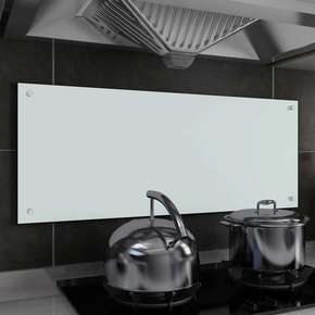 VidaXL Kuhinjska zaštita od prskanja bijela 100 x 40 cm kaljeno staklo