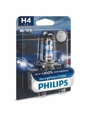 Philips Racing Vision GT200 (12V) - do 200% više svjetla - do 20% bjelije (3500-3600K)Philips Racing Vision GT200 (12V) - up to 200% more light - up H4-RV200-1