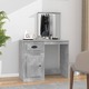 vidaXL Toaletni stolić s ogledalom boja betona 90x50x132,5 cm drveni